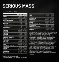 Alternative view of Serious Mass 12 lb Optimum Nutrition