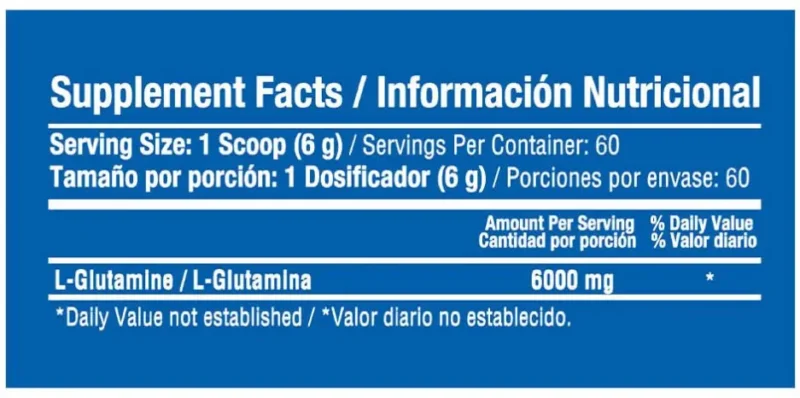glutamine 360 gr tabla