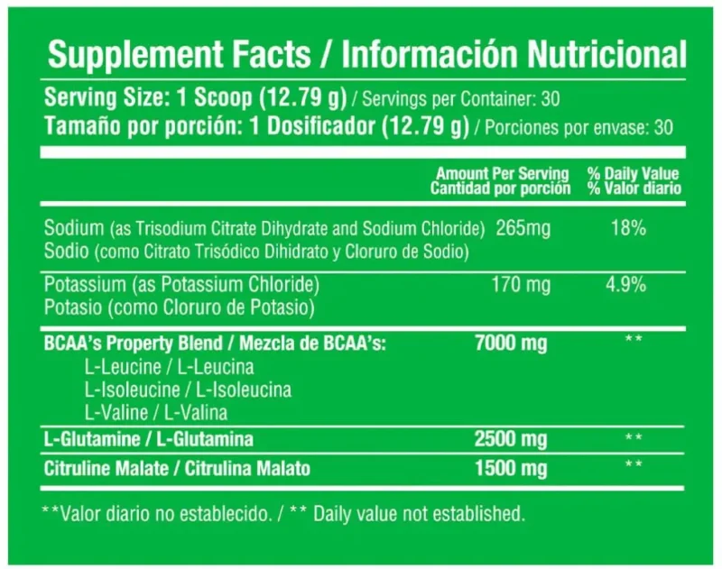 bcaa 384 gr tabla